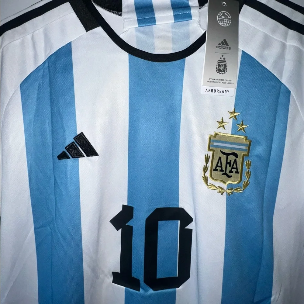 Argentina 3 Stars World Cup Jersey MESSI #10